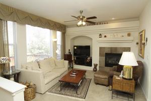 Family room with cozy fireplace